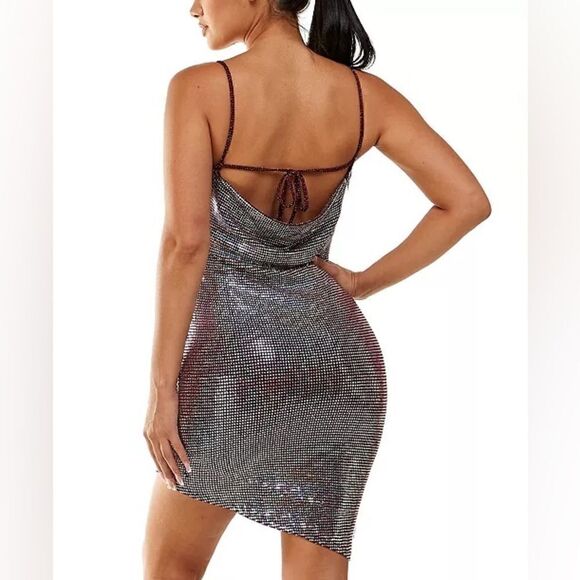CITY STUDIOS Juniors' Sparkle Cowl-Back Bodycon Dress, evening wine size XXS - Picture 10 of 10